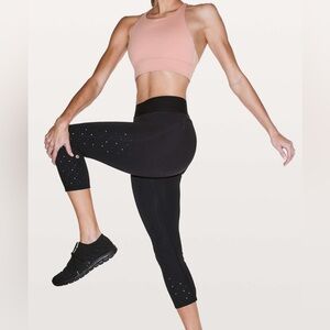 •LULULEMON• To The Beat Crop 21" lululemon X SoulCycle Black Layering Base Layer